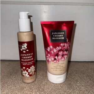 New Bath & Body Works Japanese Cherry Blossom Shimmer Set